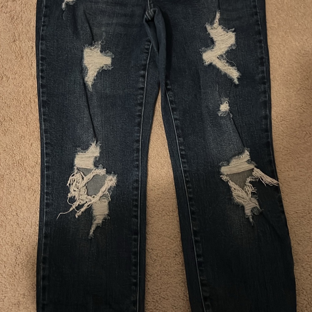Judy Blue Dark Denim Distressed Jeans